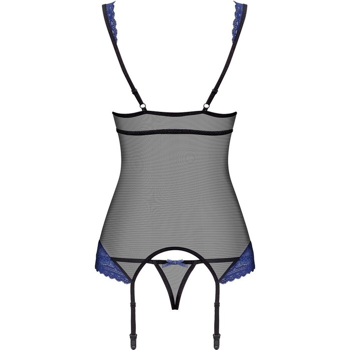 Соблазнительный полупрозрачный корсаж с синим кружевом - Sexy. Фотография 4.