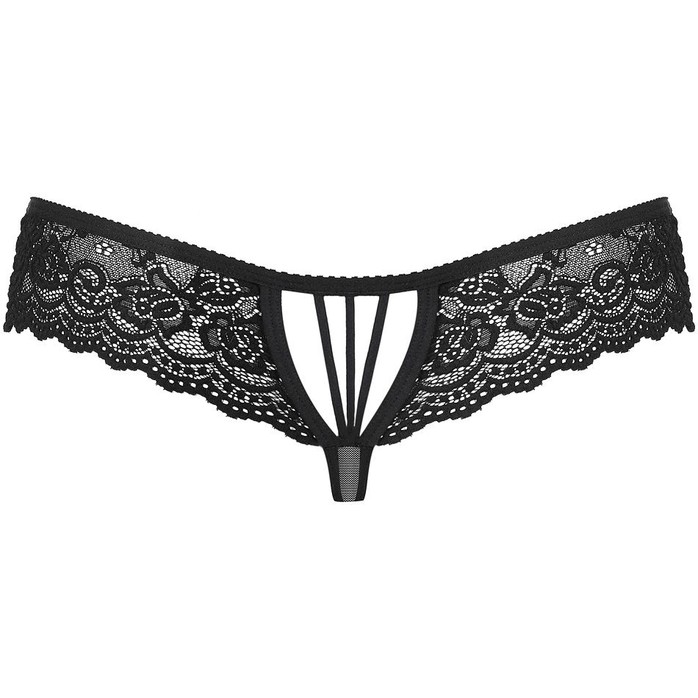 Соблазнительные кружевные трусики-стринги с бантиком и подвеской - Sexy. Фотография 4.