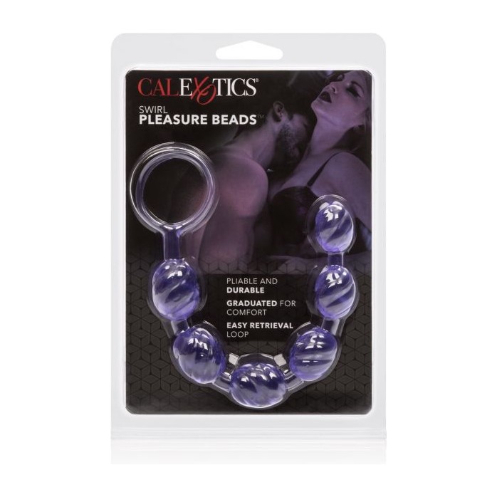 Фиолетовая анальная цепочка Swirl Pleasure Beads - 20 см - Beads. Фотография 3.