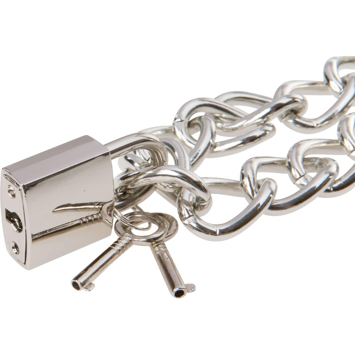 Фиксация на шею и запястья в виде цепей с замочками Bad Kitty Metal collar and chain - Bad Kitty. Фотография 2.