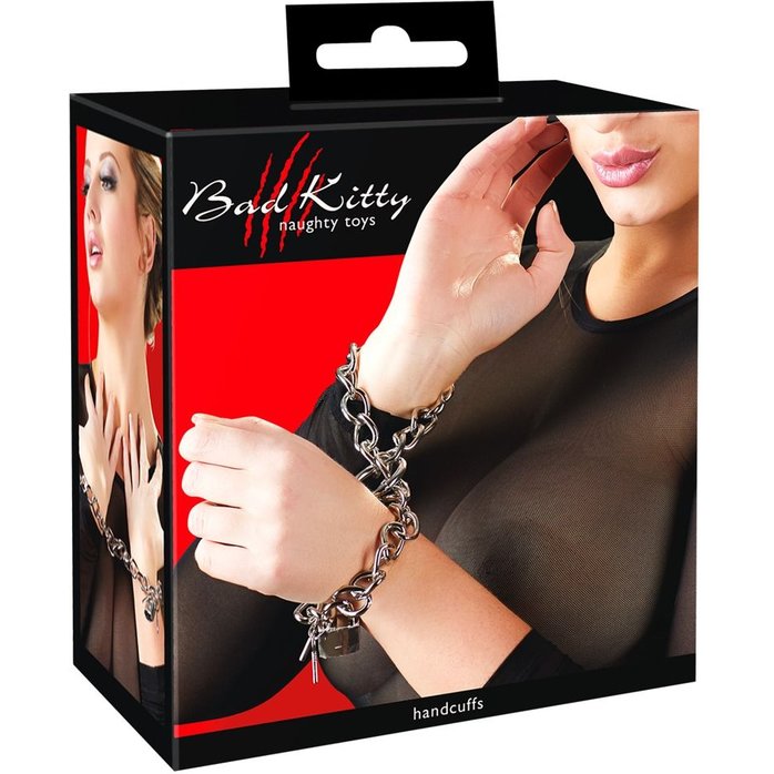 Металлические наручники-цепь Bad Kitty Metal Handcuffs - Bad Kitty. Фотография 4.