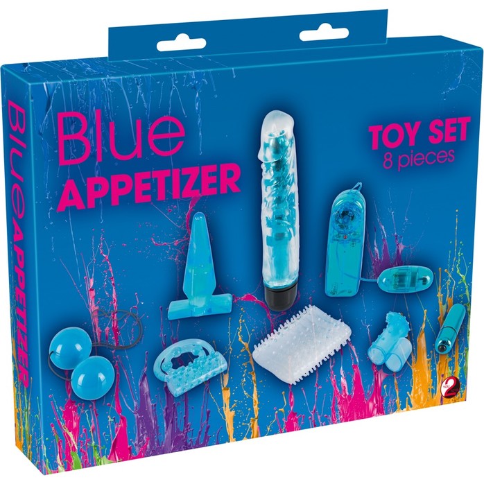 Голубой вибронабор из 8 предметов Blue Appetizer - You2Toys. Фотография 16.