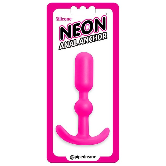 Розовая силиконовая анальная пробка Anal Anchor - 10,2 см - Neon Luv Touch. Фотография 2.