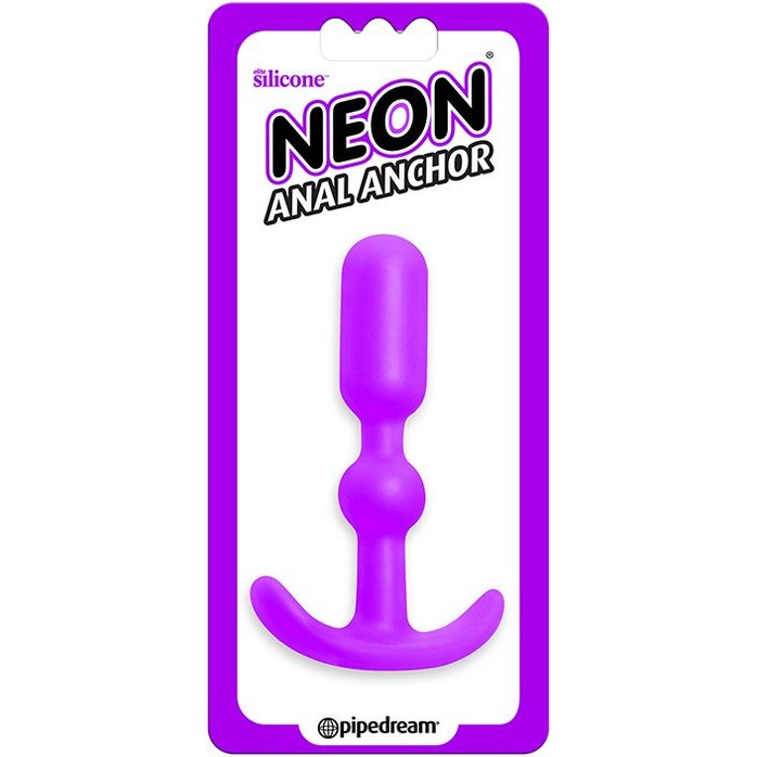Фиолетовая силиконовая анальная пробка Anal Anchor - 10,2 см - Neon Luv Touch. Фотография 2.