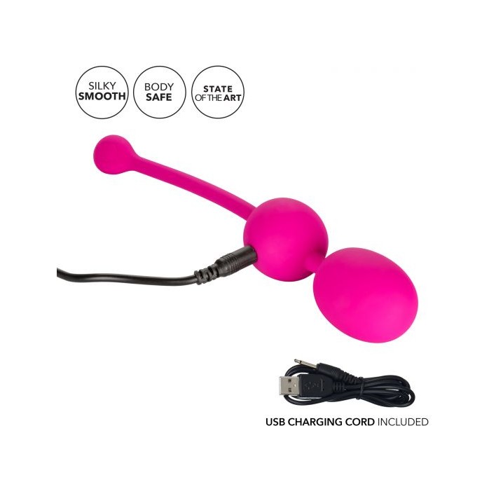Розовые вагинальные шарики с вибрацией Rechargeable Dual Kegel. Фотография 3.