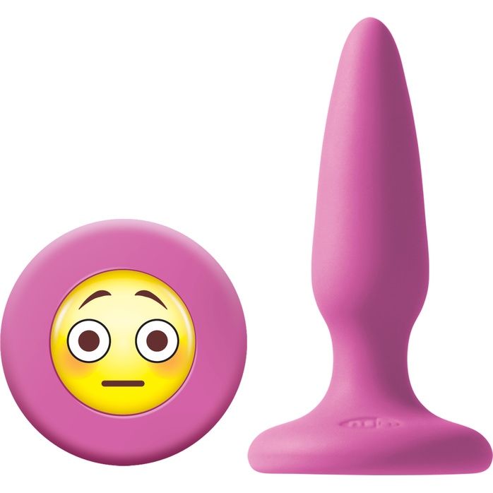 Розовая силиконовая пробка Emoji Face OMG - 8,6 см - Mojis