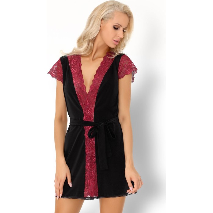 Чувственный пеньюар Kumiko с малиновым кружевом