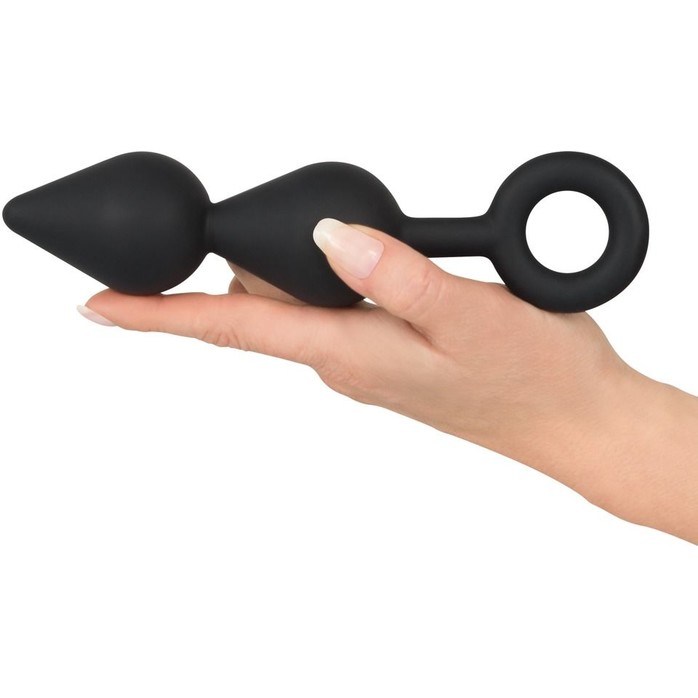 Чёрный анальный стимулятор с кольцом - 20 см - You2Toys. Фотография 3.