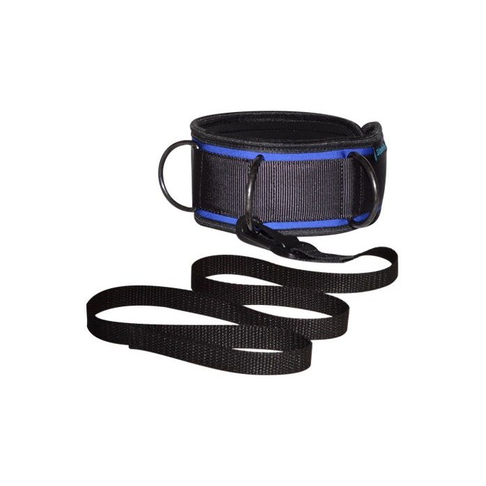 Сине-черный неопреновый ошейник с поводком - Sport Line