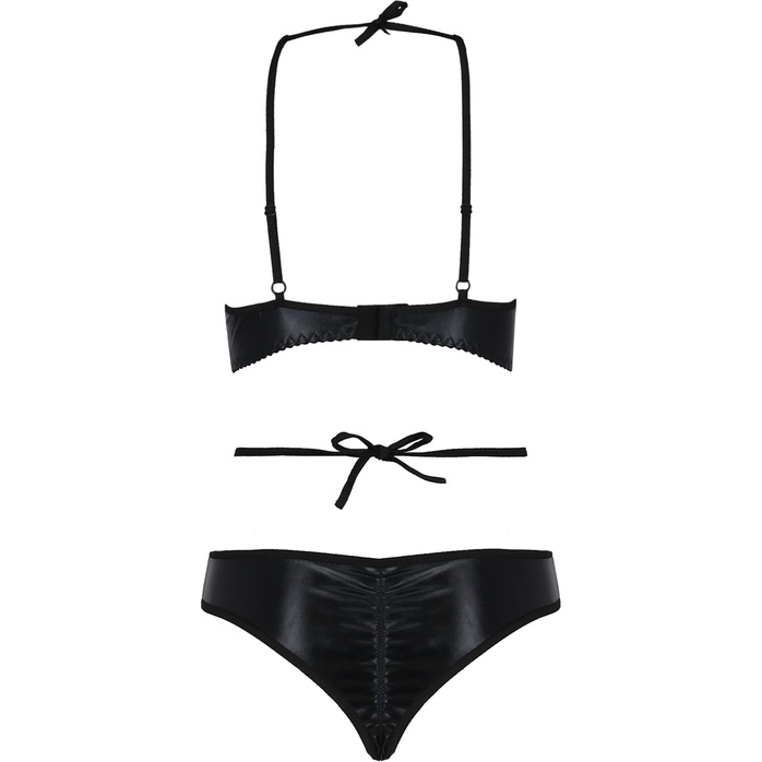 Эротический комплект Navel из ткани с wet-look эффектом. Фотография 4.