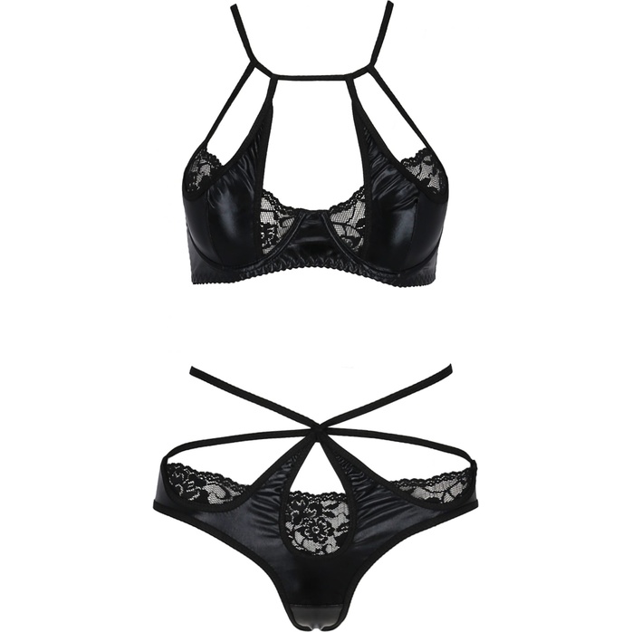 Эротический комплект из ткани с wet-look эффектом Navel. Фотография 3.