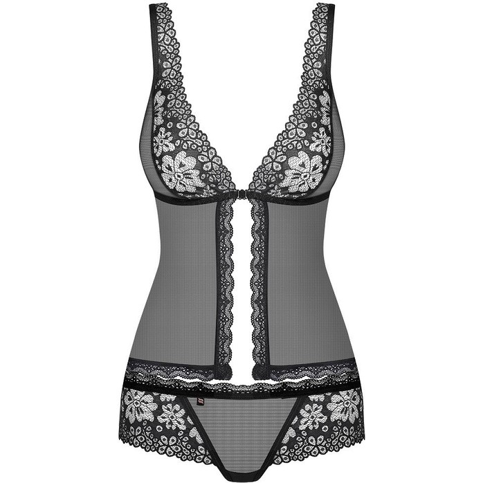 Роскошный кружевной комплект из топа и трусиков-шортиков - Sexy. Фотография 3.