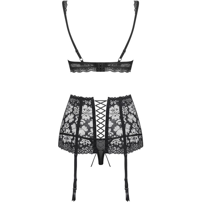 Чарующий кружевной комплект с высоким поясом для чулок - Sexy. Фотография 4.