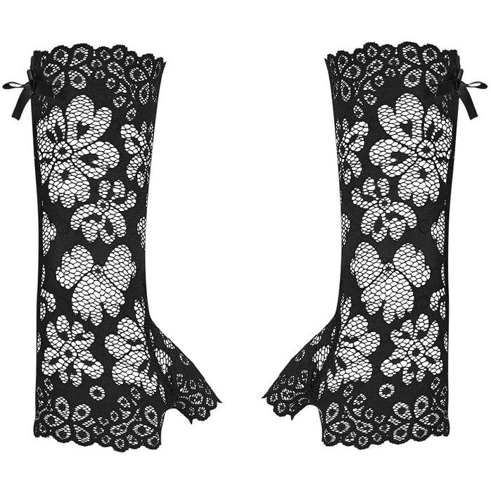 Нежные кружевные высокие митенки - Sexy. Фотография 2.