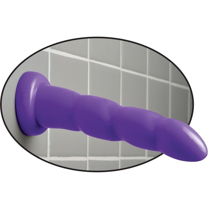 Фиолетовый стимулятор на присоске 6 Twister - 18,4 см - Dillio. Фотография 4.