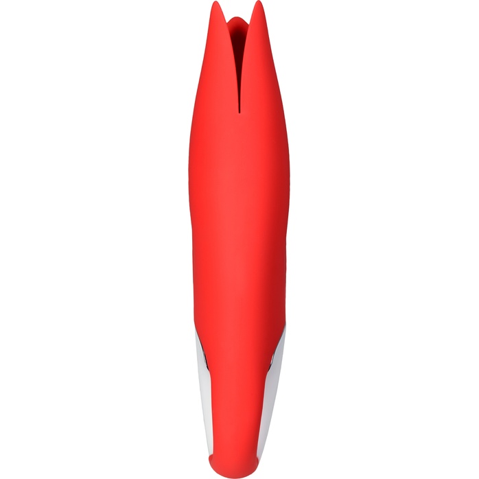 Красный вибратор Satisfyer Power Flower с лепестками - 18,8 см. Фотография 4.