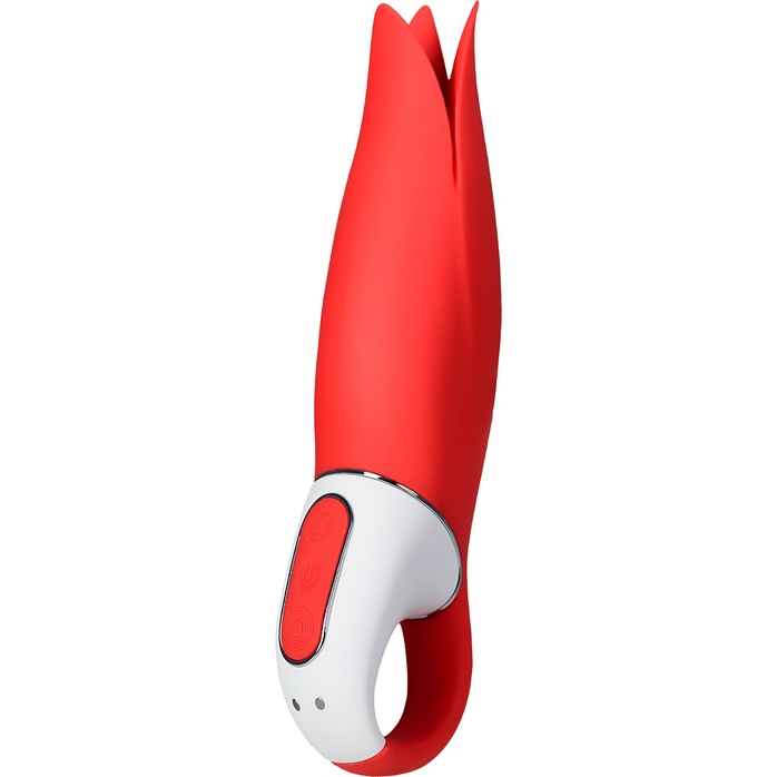 Красный вибратор Satisfyer Power Flower с лепестками - 18,8 см
