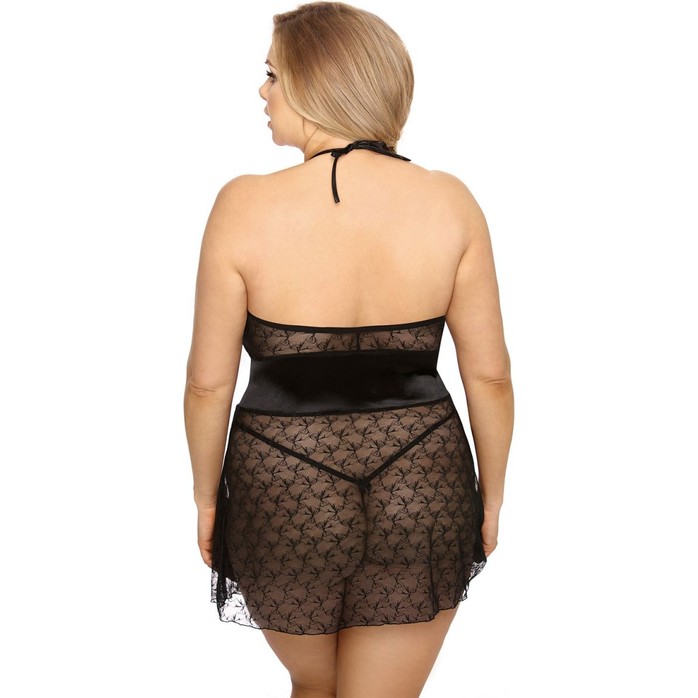 Кокетливая кружевная сорочка Rhiannon с узором в виде бантиков - Gorgeous+. Фотография 2.