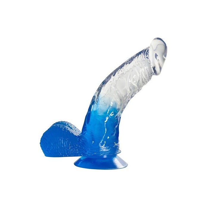 Синий фаллоимитатор с прозрачной верхней частью JELLY JOY FADE OUT DONG 6INCH - 15,2 см - Jelly Joy