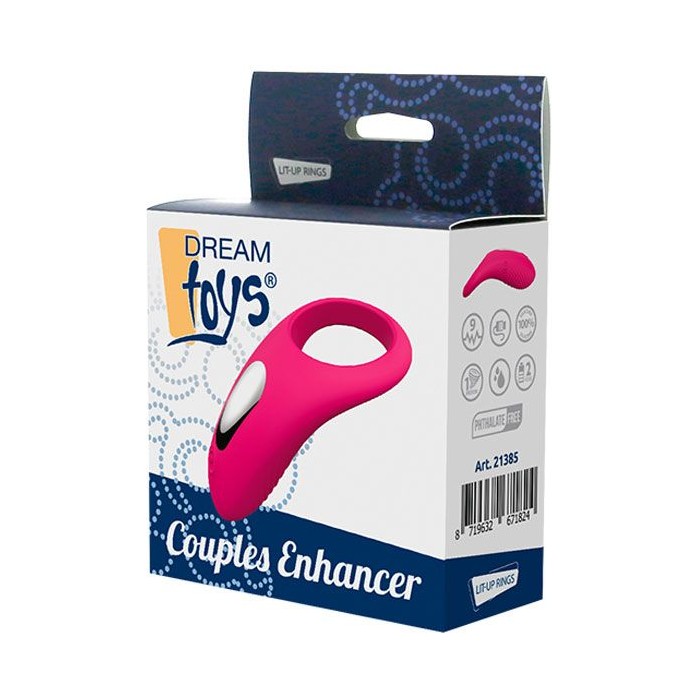 Розовое перезаряжаемое виброкольцо COUPLES ENHANCER - Good Vibes. Фотография 2.