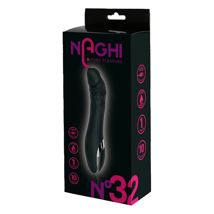 Черный вибратор NAGHI NO.32 - 15 см - Naghi by Tonga. Фотография 2.