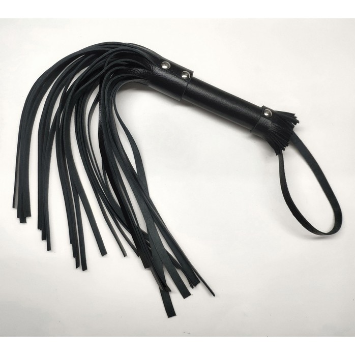 Чёрная кожаная плеть с 26 хвостами - 53 см - BDSM. Фотография 2.