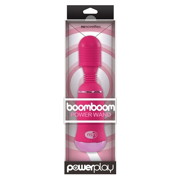 Ярко-розовый вибромассажер с усиленной вибрацией BoomBoom Power Wand - Power Play. Фотография 3.