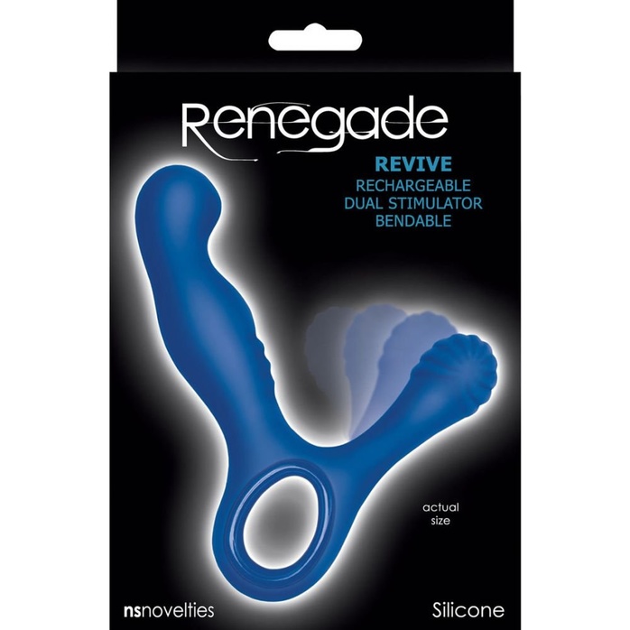 Синий стимулятор простаты с вибрацией Revive Prostate Massager - Renegade. Фотография 2.