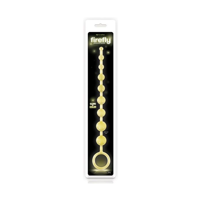 Желтая анальная цепочка-елочка Pleasure Beads - 30 см - Firefly. Фотография 2.