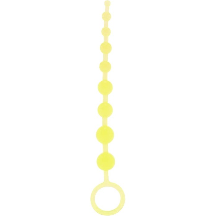 Желтая анальная цепочка-елочка Pleasure Beads - 30 см - Firefly