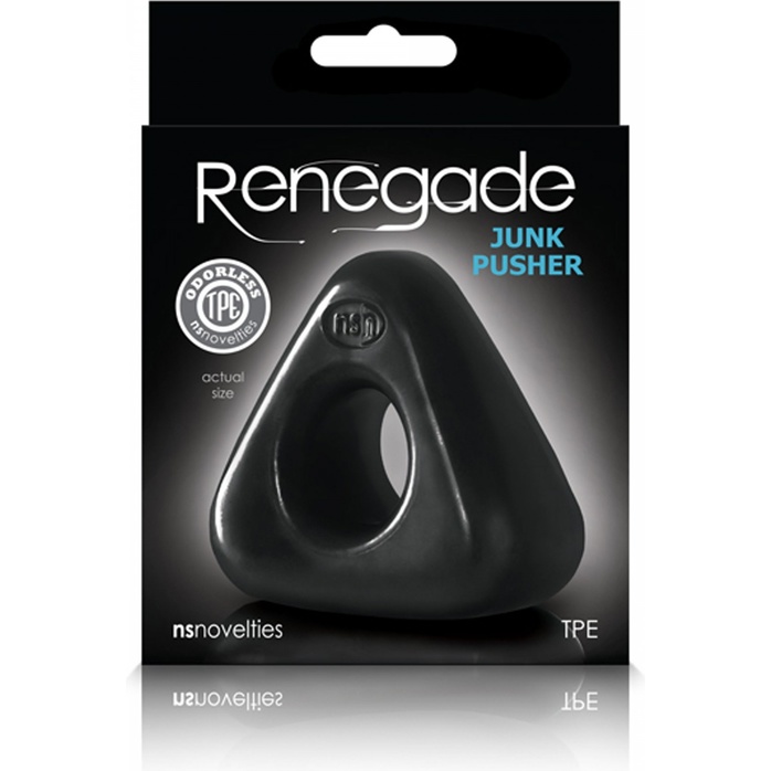 Черное треугольное эрекционное кольцо RENEGADE JUNK PUSHER - Renegade. Фотография 2.