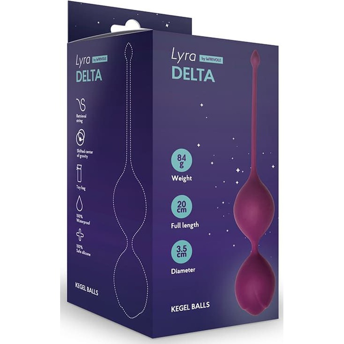 Фиолетовые вагинальные шарики Кегеля со смещенным центом тяжести Delta - Lyra collection. Фотография 3.