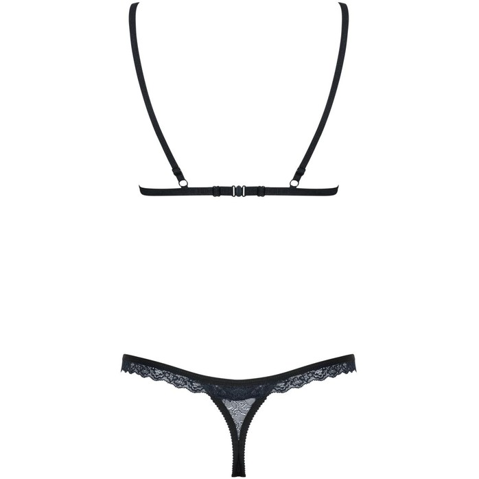 Утонченный комплект белья с темно-синим кружевом - Sexy. Фотография 4.