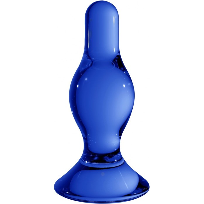 Синяя стеклянная анальная пробка Classy - 11,5 см - Chrystalino