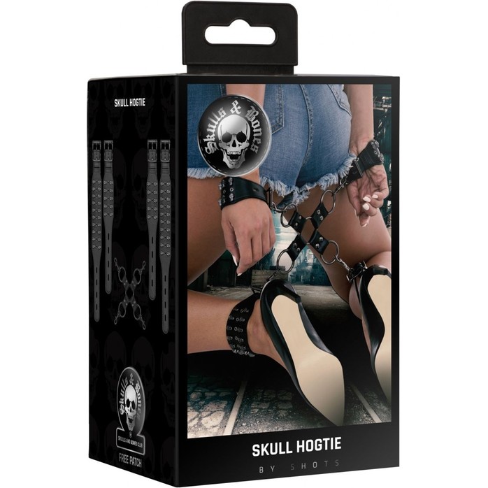Оригинальный комплект для бондажа с черепами - Ouch!. Фотография 2.