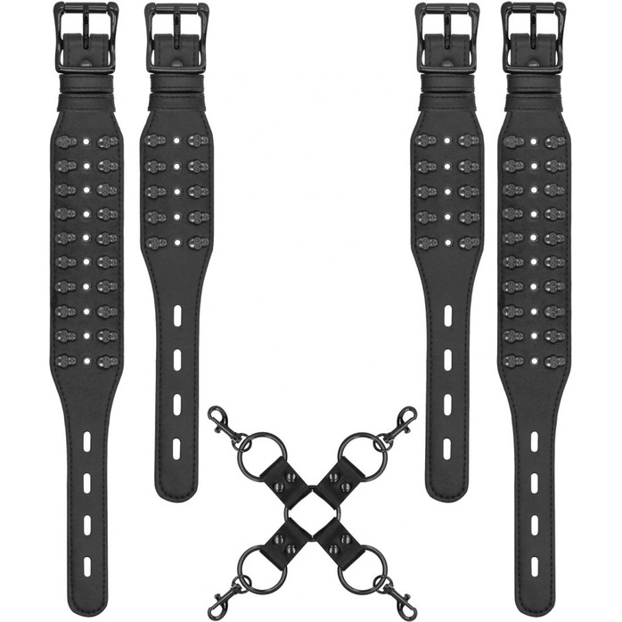 Оригинальный комплект для бондажа с черепами - Ouch!