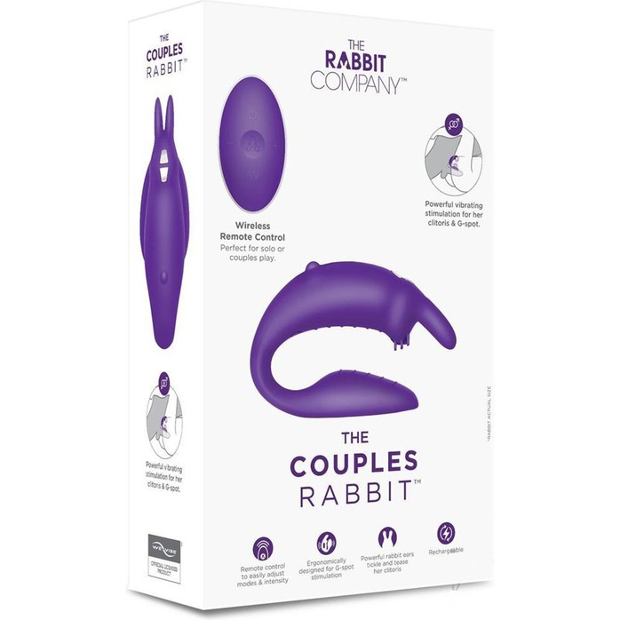 Фиолетовый вибратор для пар The Couples Rabbit