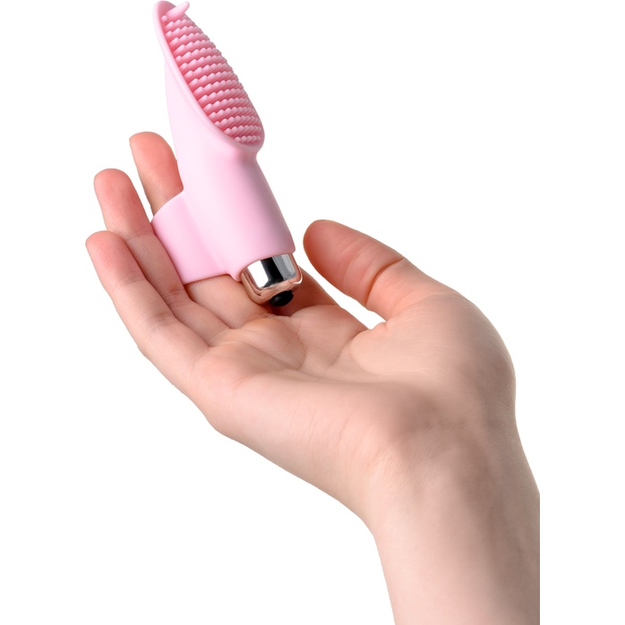 Нежно-розовая вибронасадка на палец JOS TWITY - 10,2 см. Фотография 2.