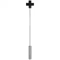 Чёрная шлёпалка Leather  Cross Tiped Crop с наконечником-крестом - 56 см.