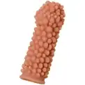 Телесная насадка на фаллос с бугорками Extreme Sleeve 010 S-size - 14,7 см.