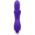 Фиолетовый вибратор INDULGENCE Rechargeable Frolic Bunny - 18,7 см.