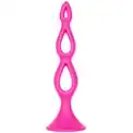 Розовая анальная елочка Silicone Triple Probe - 14,5 см.