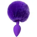 Фиолетовая анальная втулка Sweet bunny с фиолетовым пушистым хвостиком