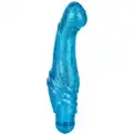 Голубой вибратор с блёстками G Glitz - 17,5 см.