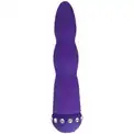 Фиолетовый вибратор WAVY WAND со стразами - 14 см.