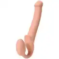 Телесный безремневой страпон Silicone Bendable Strap-On - size M