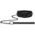 Красно-черный широкий ошейник с поводком Luxury Collar with Leash