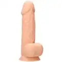 Телесный фаллоимитатор Silicone Dildo With Balls - 21,6 см.