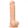Телесный фаллоимитатор Silicone Dildo With Balls - 22,8 см.