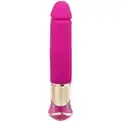 Ярко-розовый перезаряжаемый вибратор ECSTASY Deluxe Greedy Dong - 19,5 см.